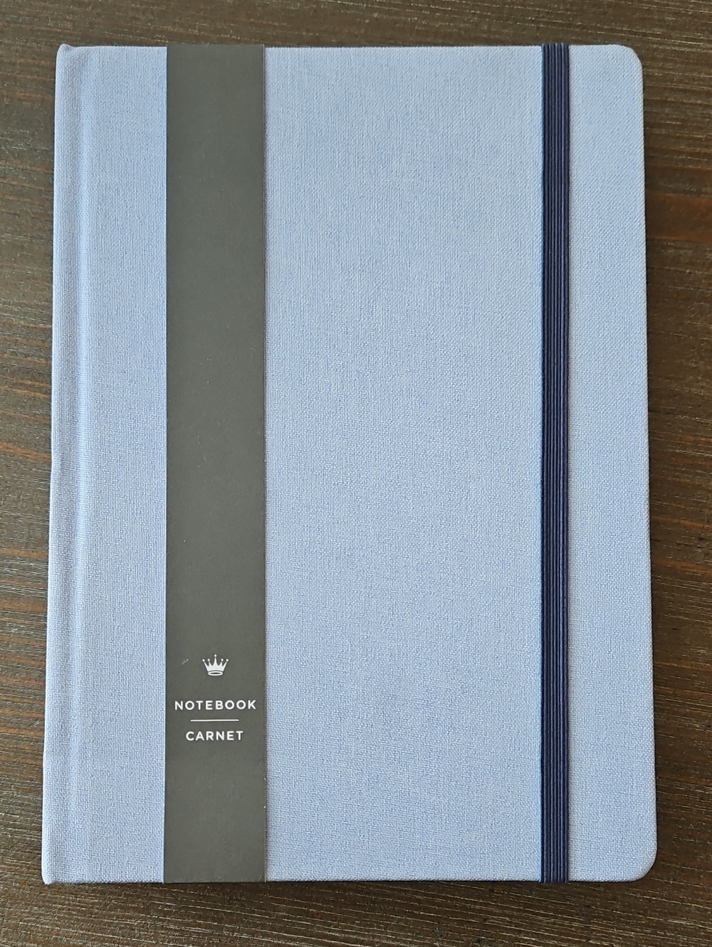Hallmark Light Blue Hardcover Notebook with Navy Elastic